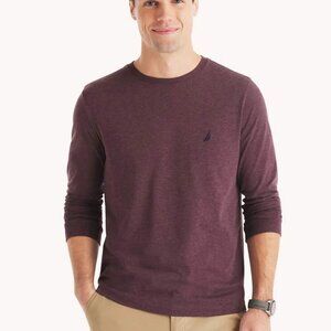 Nautica Performance Mens Maroon T-Shirt Large Crew Neck Long Sleeve 3XL